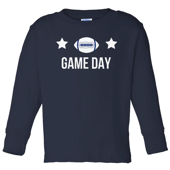 Football Game Day Design For Mom Dad Brother Sister Birthday Toddler Long Sleeve Shirt