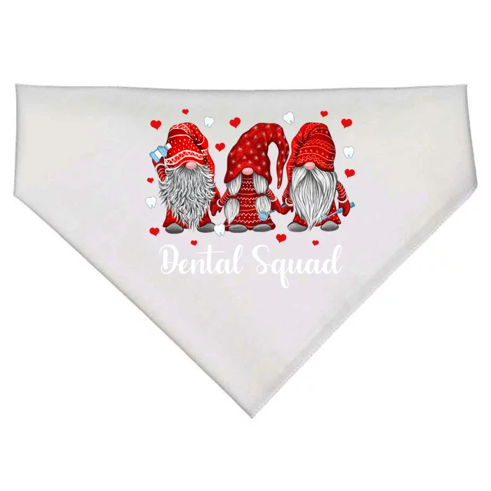 Funny Gnome Dental Squad Leprechaun Dentist Valentine's Day Gift USA-Made Doggie Bandana