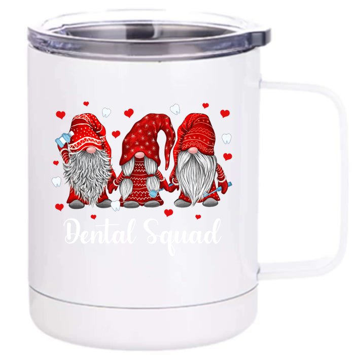 Funny Gnome Dental Squad Leprechaun Dentist Valentine's Day Gift Front & Back 12oz Stainless Steel Tumbler Cup