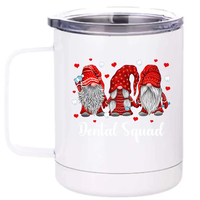 Funny Gnome Dental Squad Leprechaun Dentist Valentine's Day Gift Front & Back 12oz Stainless Steel Tumbler Cup