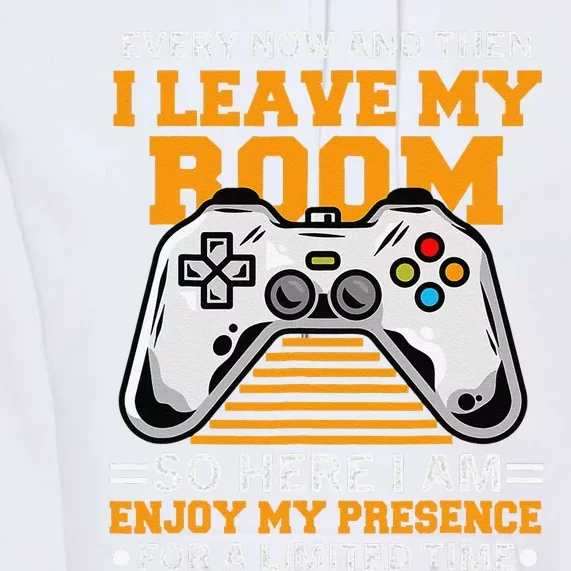 Funny Gamer Every Now And Then I Leave My Room Gaming Lover Premium Hoodie