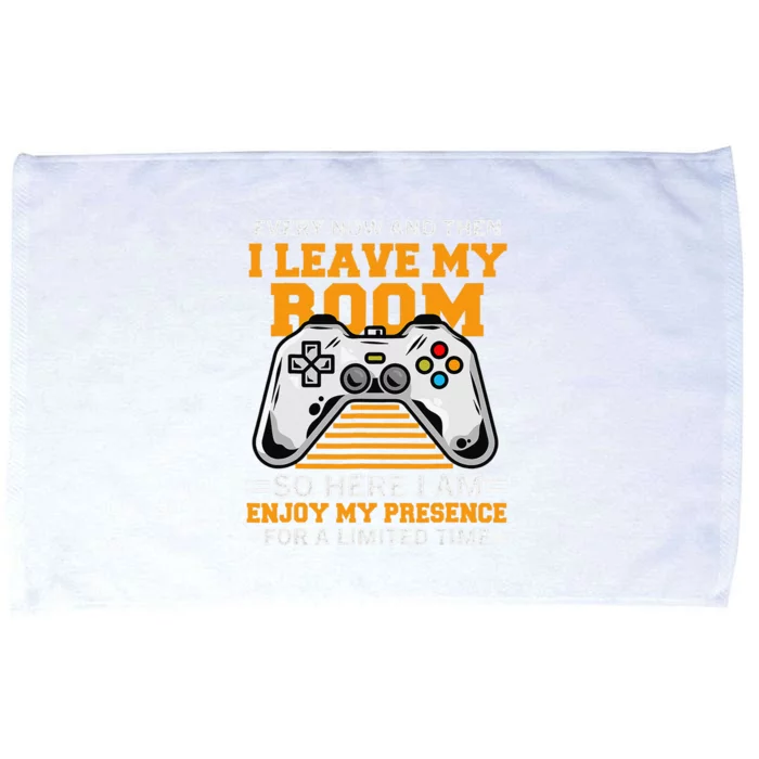 Funny Gamer Every Now And Then I Leave My Room Gaming Lover Microfiber Hand Towel