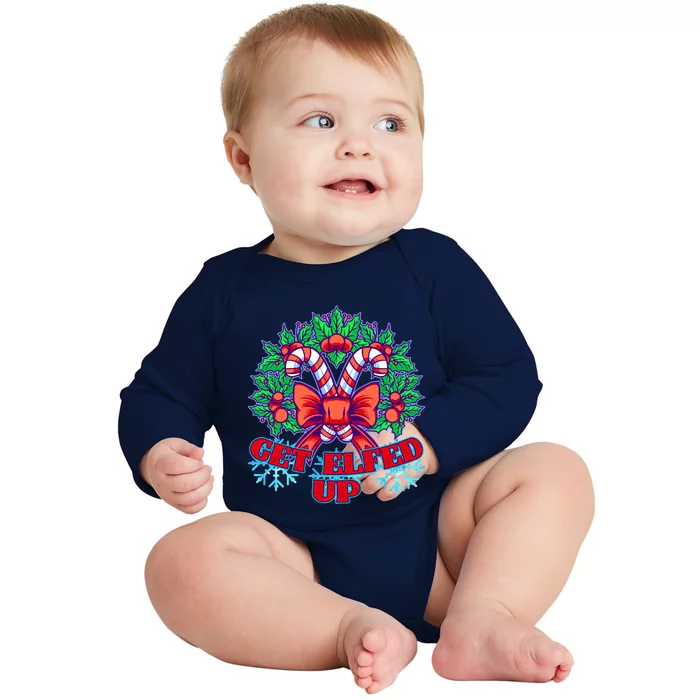 Funny Get Ed Up Christmas Ho Ho Ho Mistletoe Gift Baby Long Sleeve Bodysuit