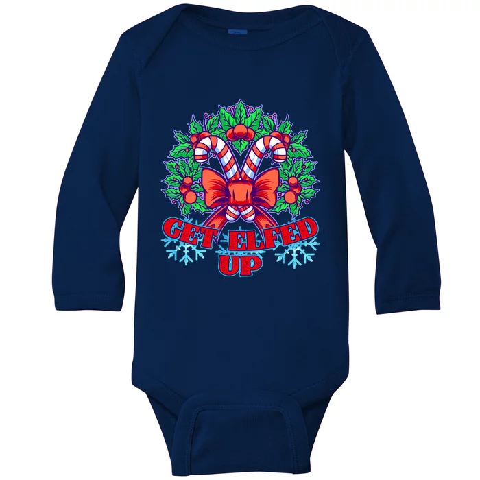 Funny Get Ed Up Christmas Ho Ho Ho Mistletoe Gift Baby Long Sleeve Bodysuit