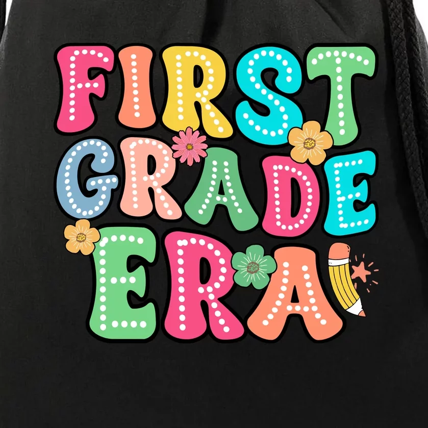 First Grade Era Back To School Print Drawstring Bag