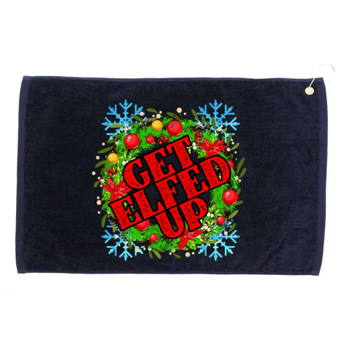 Funny Get Ed Up Christmas Ho Ho Ho Mistletoe Gift Grommeted Golf Towel