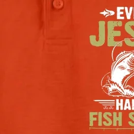 Fishing Gifts Even Jesus Had A Fish Story Funny Dry Zone Grid Performance Polo