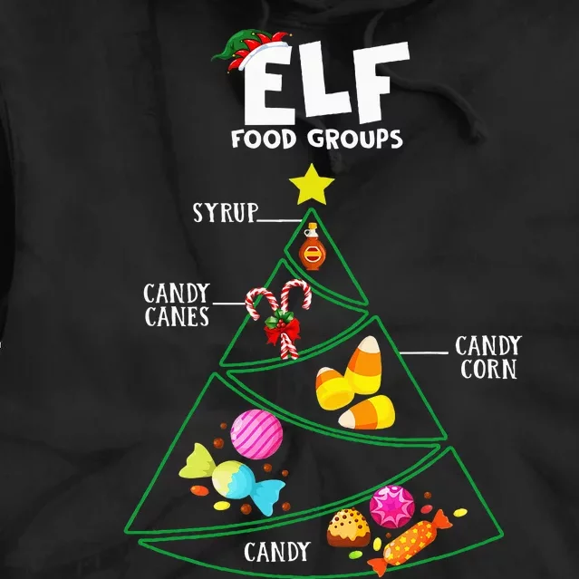 Food Groups E.L.F B.U.D.D.Y Christmas Pajama Xmas Tie Dye Hoodie