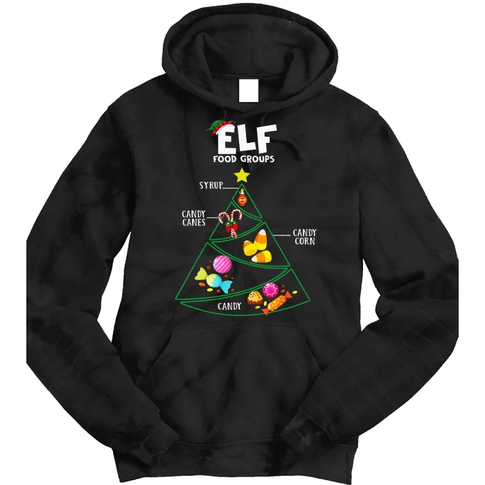 Food Groups E.L.F B.U.D.D.Y Christmas Pajama Xmas Tie Dye Hoodie