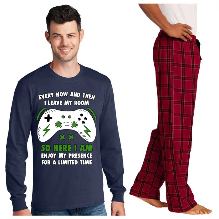 Funny Gamer Every Now And Then I Leave My Room Gaming Long Sleeve Pajama Set