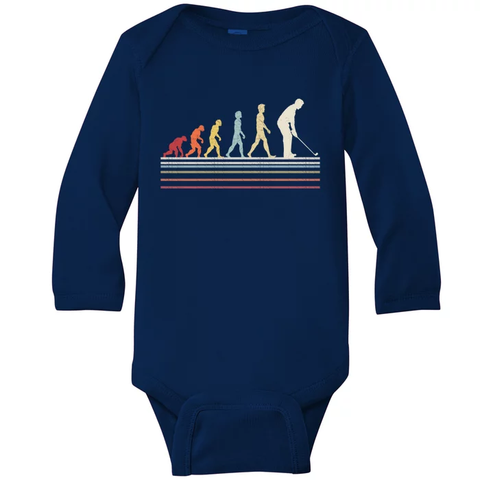 Funny Golf Evolution Of Sport Retro Vintage Gift Cool Gift Baby Long Sleeve Bodysuit