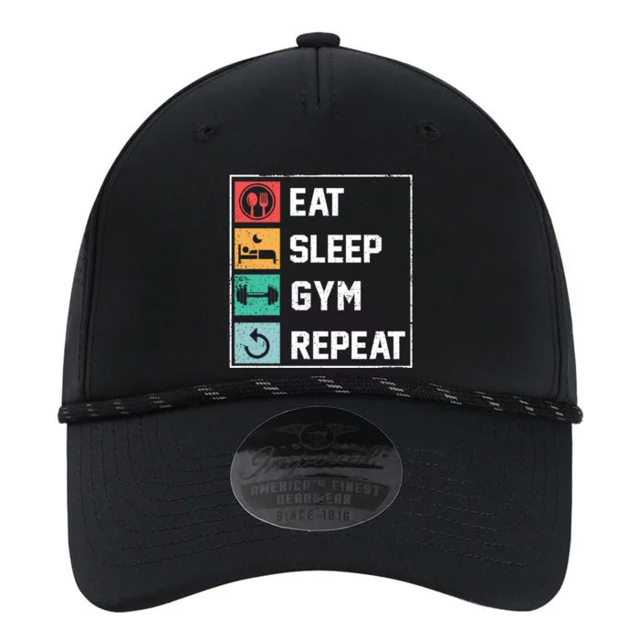 Funny Gym : Eat Sleep Gym Repeat Gym Motivation Gift Performance The Dyno Cap