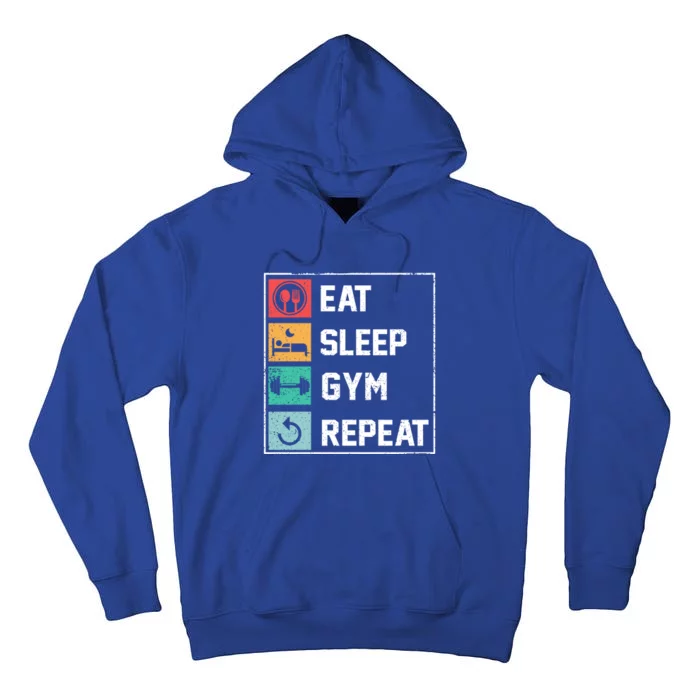 Funny Gym : Eat Sleep Gym Repeat Gym Motivation Gift Tall Hoodie