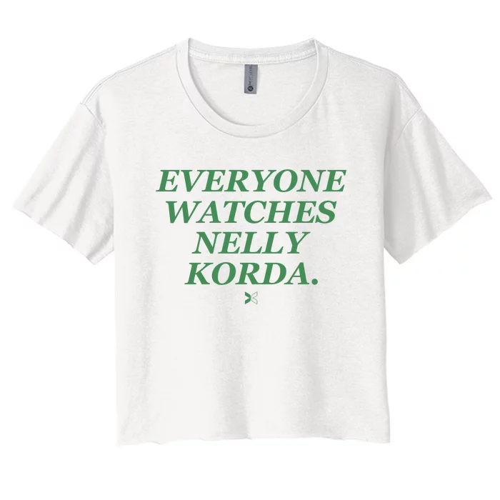 Funny Golf Everyone Watches Nelly Korda Women's Crop Top Tee