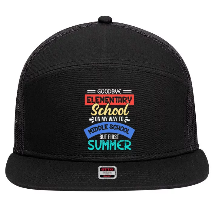 Funny Goodbye Elementary School 5th Grade End Of Year 7 Panel Mesh Trucker Snapback Hat