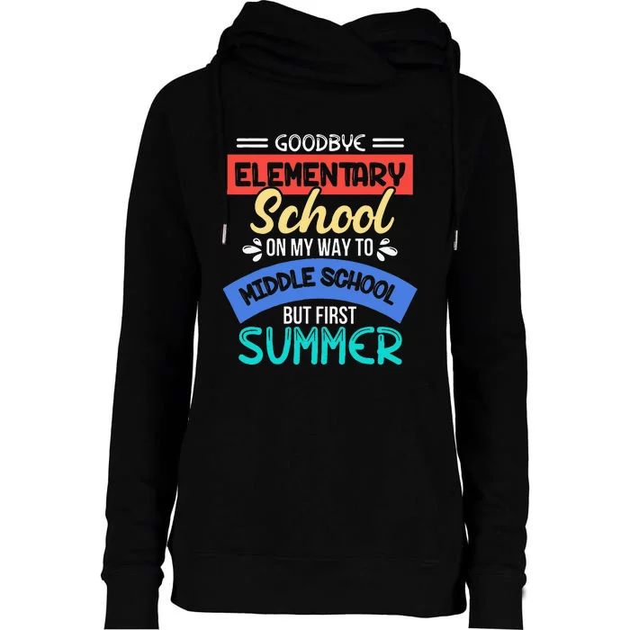 Funny Goodbye Elementary School 5th Grade End Of Year Womens Funnel Neck Pullover Hood