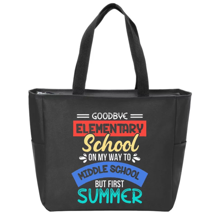 Funny Goodbye Elementary School 5th Grade End Of Year Zip Tote Bag