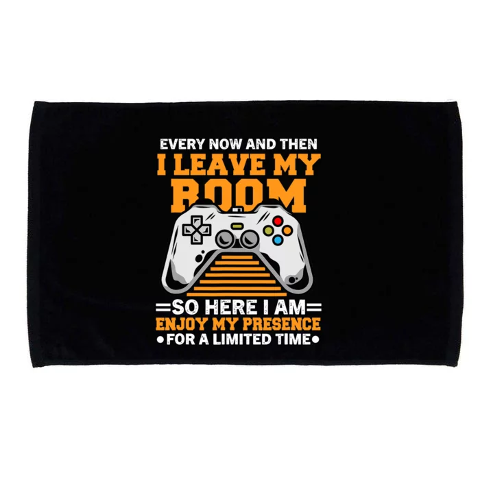 Funny Gamer Every Now And Then I Leave My Room Gaming Lover Microfiber Hand Towel