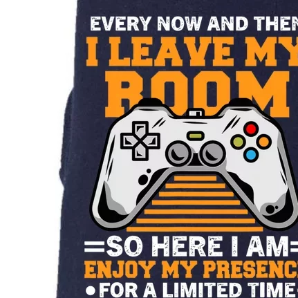 Funny Gamer Every Now And Then I Leave My Room Gaming Lover Doggie 3-End Fleece Hoodie