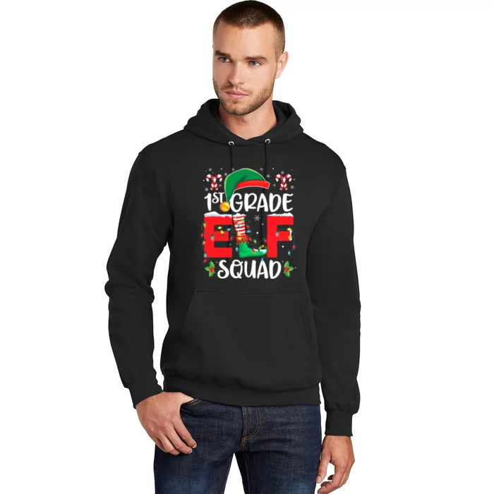 First Grade Elf Squad Elfed Up Funny Ugly Christmas Pajama Hoodie