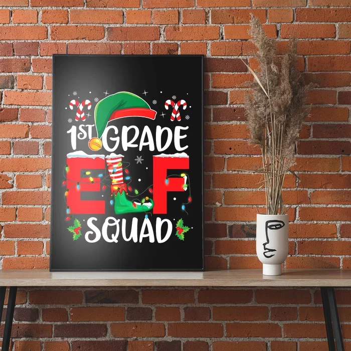 First Grade Elf Squad Elfed Up Funny Ugly Christmas Pajama Poster