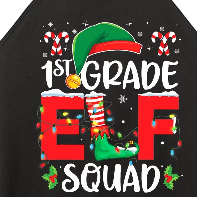 First Grade Elf Squad Elfed Up Funny Ugly Christmas Pajama Women’s Perfect Tri Rocker Tank