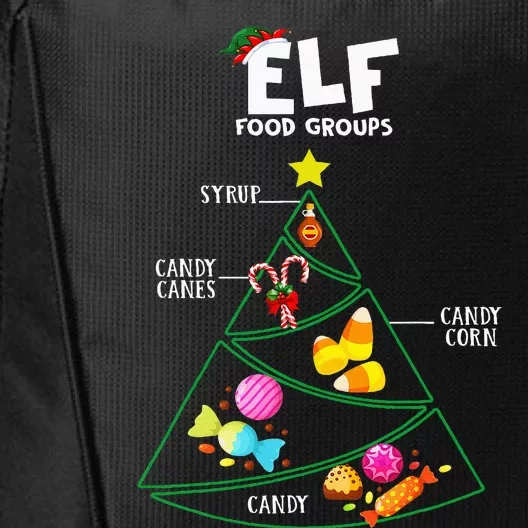 Food Groups Elf B.U.D.D.Y Christmas Pajama Xmas City Backpack