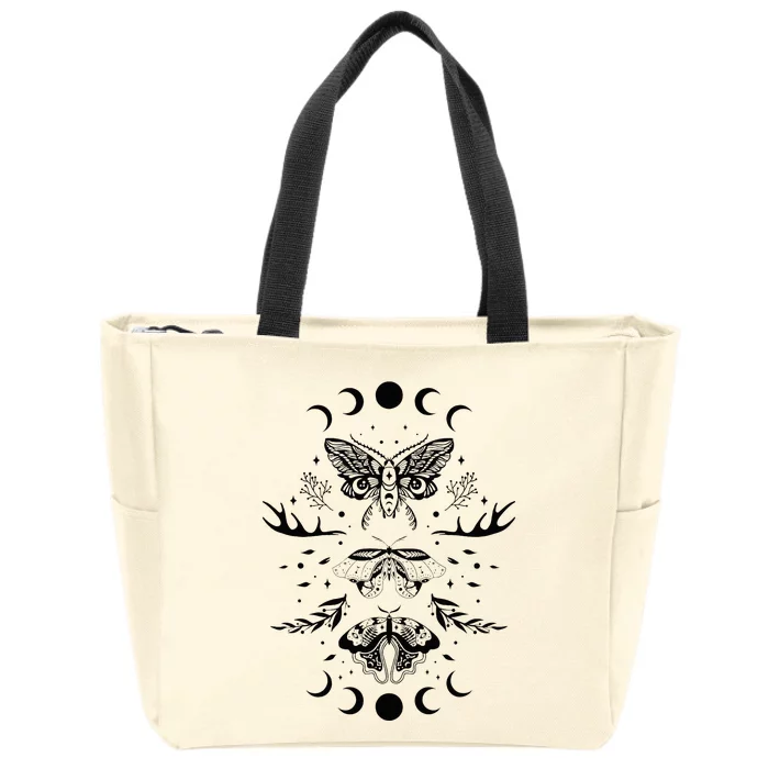 Fairy Grunge Fairycore Aesthetic Goth Luna Moth Butterfly Zip Tote Bag