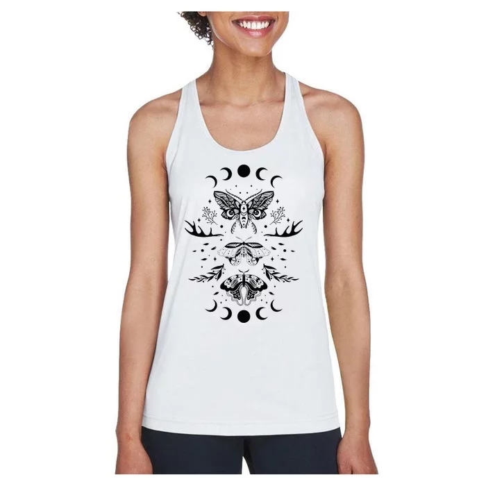 Fairy Grunge Fairycore Aesthetic Goth Luna Moth Butterfly Women's Racerback Tank