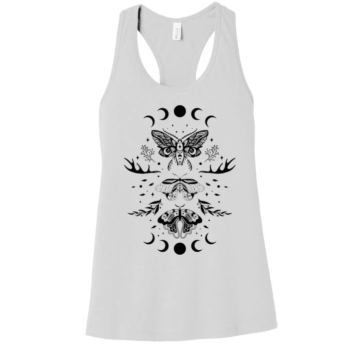 Fairy Grunge Fairycore Aesthetic Goth Luna Moth Butterfly Women's Racerback Tank