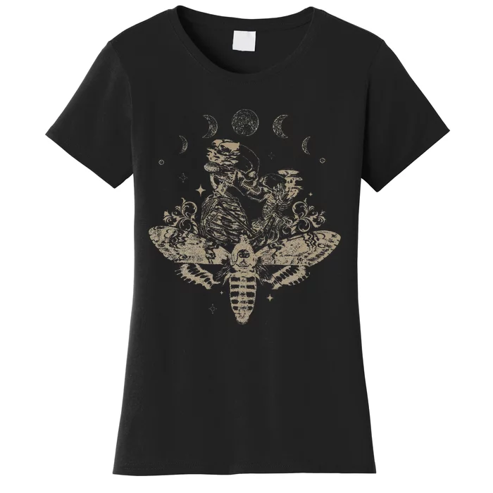 Fairy Grunge Fairycore Aesthetic Skeleton Goth Luna Moth Women's T-Shirt