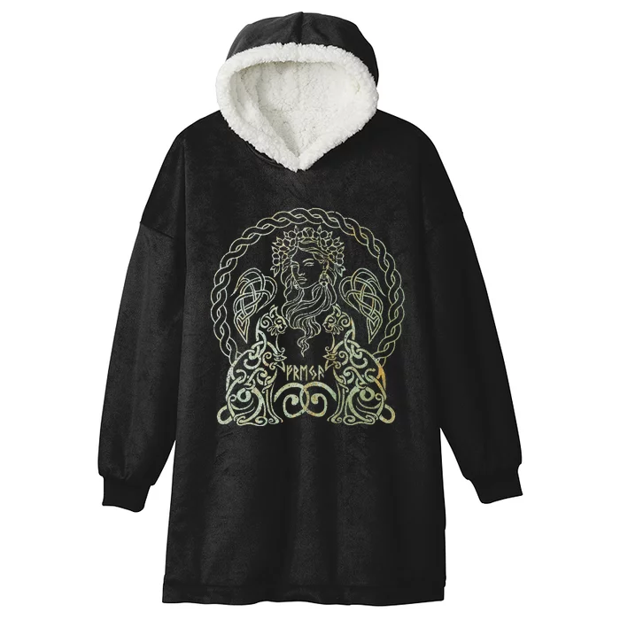 Freya Goddess Freyja Viking Norse Mythology Celtic Vintage Hooded Wearable Blanket