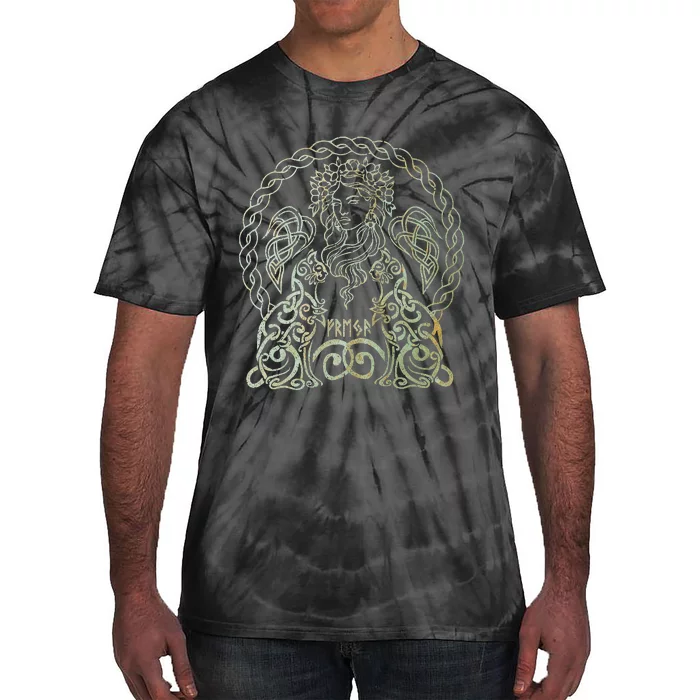 Freya Goddess Freyja Viking Norse Mythology Celtic Vintage Tie-Dye T-Shirt