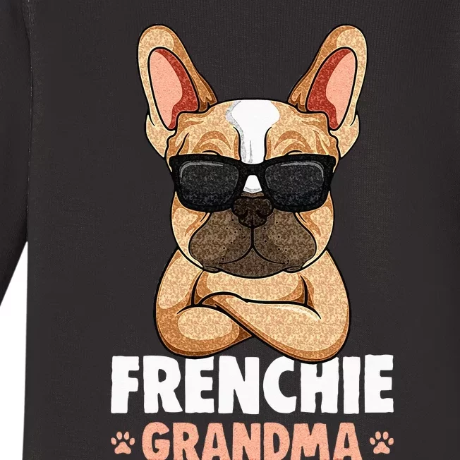 Frenchie Grandma French Bulldog Dog Women Baby Long Sleeve Bodysuit