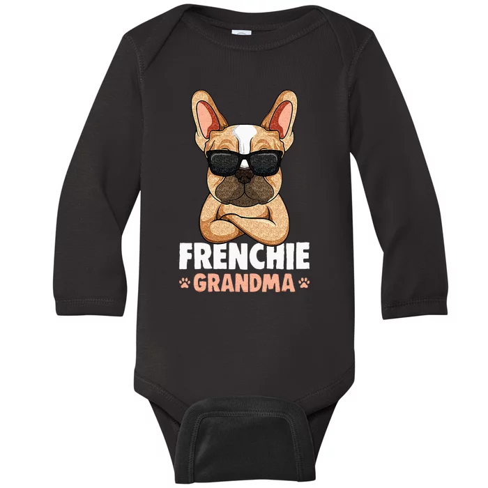 Frenchie Grandma French Bulldog Dog Women Baby Long Sleeve Bodysuit