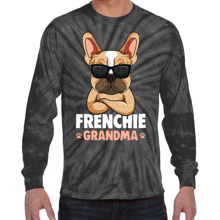 Frenchie Grandma French Bulldog Dog Women Tie-Dye Long Sleeve Shirt