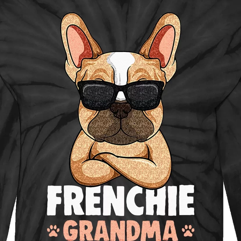 Frenchie Grandma French Bulldog Dog Women Tie-Dye Long Sleeve Shirt