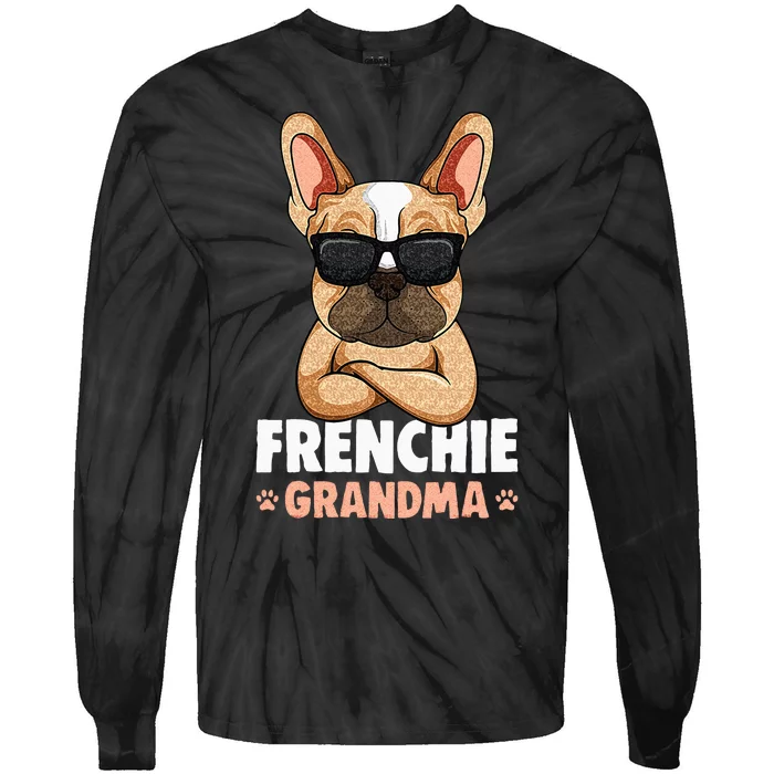 Frenchie Grandma French Bulldog Dog Women Tie-Dye Long Sleeve Shirt