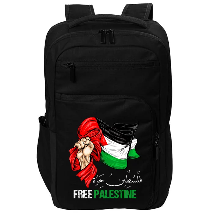 Free Gaza Free Palestine Flag Arabic Jerusalem Human Rights Impact Tech Backpack