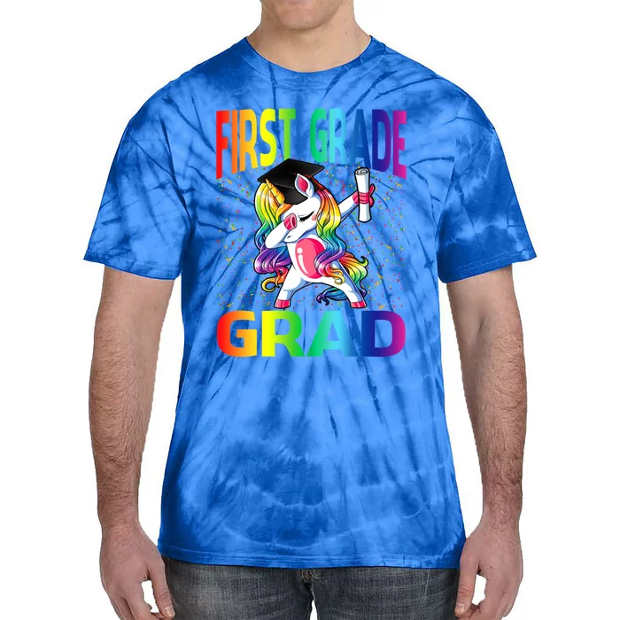 Funny Graduation First Grade Grad Unicorn Gift Tie-Dye T-Shirt