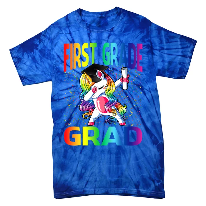 Funny Graduation First Grade Grad Unicorn Gift Tie-Dye T-Shirt