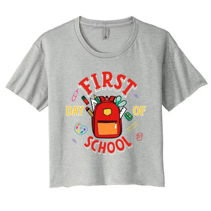 Funny Gift First Day Of School Gift Women's Crop Top Tee