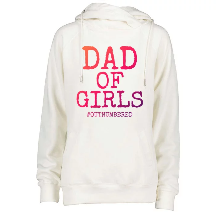 Father Gift From Daughters Funny Dad Of #Outnumbered Cool Gift Womens Funnel Neck Pullover Hood