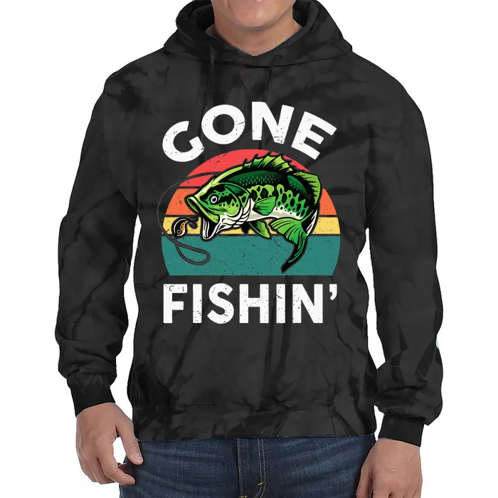 Funny Gone Fishing Bass Fish Tie Dye Hoodie