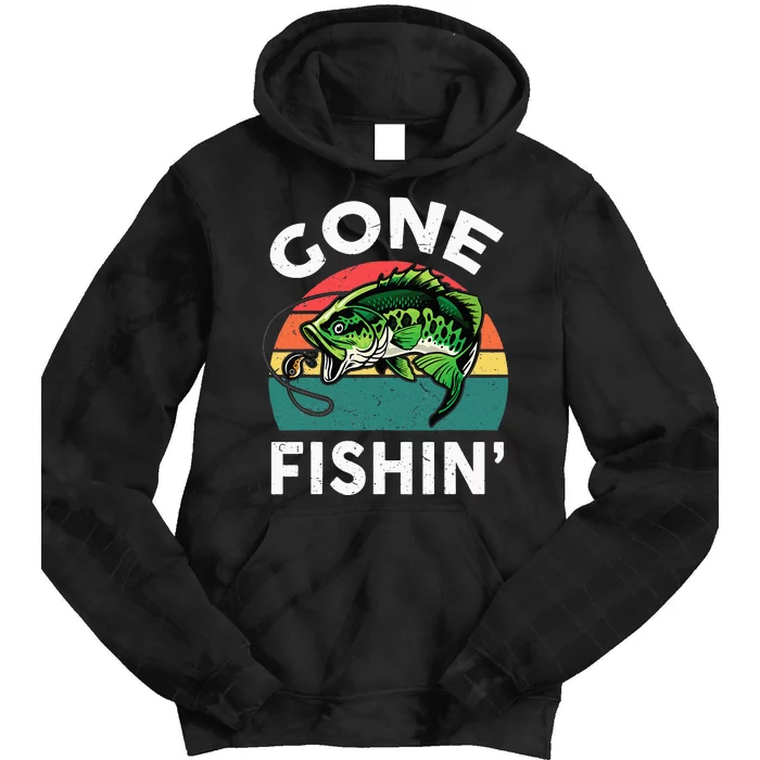 Funny Gone Fishing Bass Fish Tie Dye Hoodie