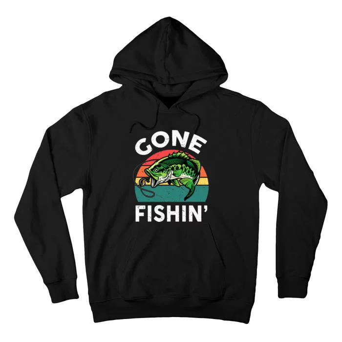 Funny Gone Fishing Bass Fish Tall Hoodie