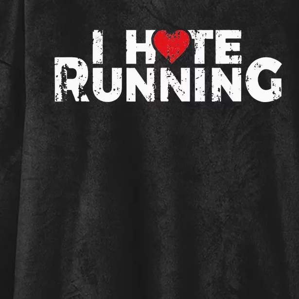 Funny Gifts For Jogging Runners I Hate Running Love Heart Hooded Wearable Blanket