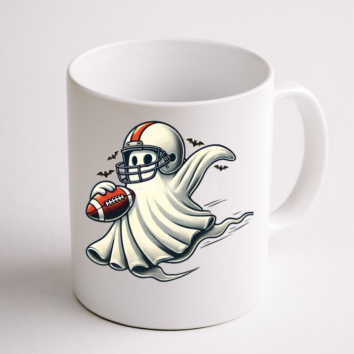 Funny Ghost Football Lovers Halloween Costume Funny Gift Front & Back Coffee Mug