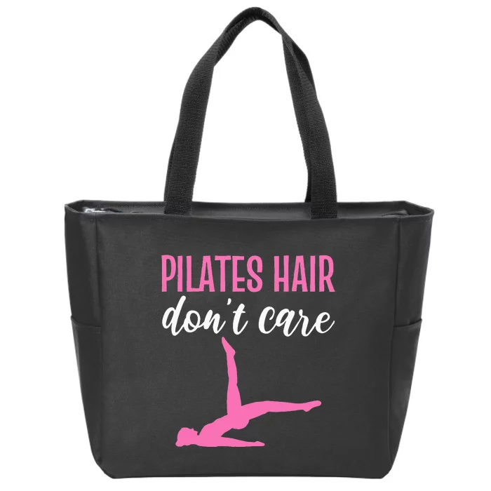 Funny Gym For  With Sayings Pilates Hair Dont Care Zip Tote Bag