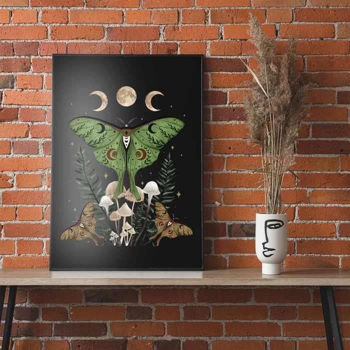 Fairy Grunge Fairycore Aesthetic Goth Luna Moth Mushroom Poster